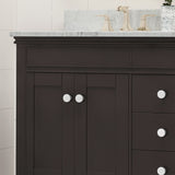 Feldspar 60'' Wood Double Sink Bathroom Vanity with Carrera Marble Top by Christopher Knight Home