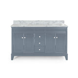 Feldspar 60'' Wood Double Sink Bathroom Vanity with Carrera Marble Top by Christopher Knight Home
