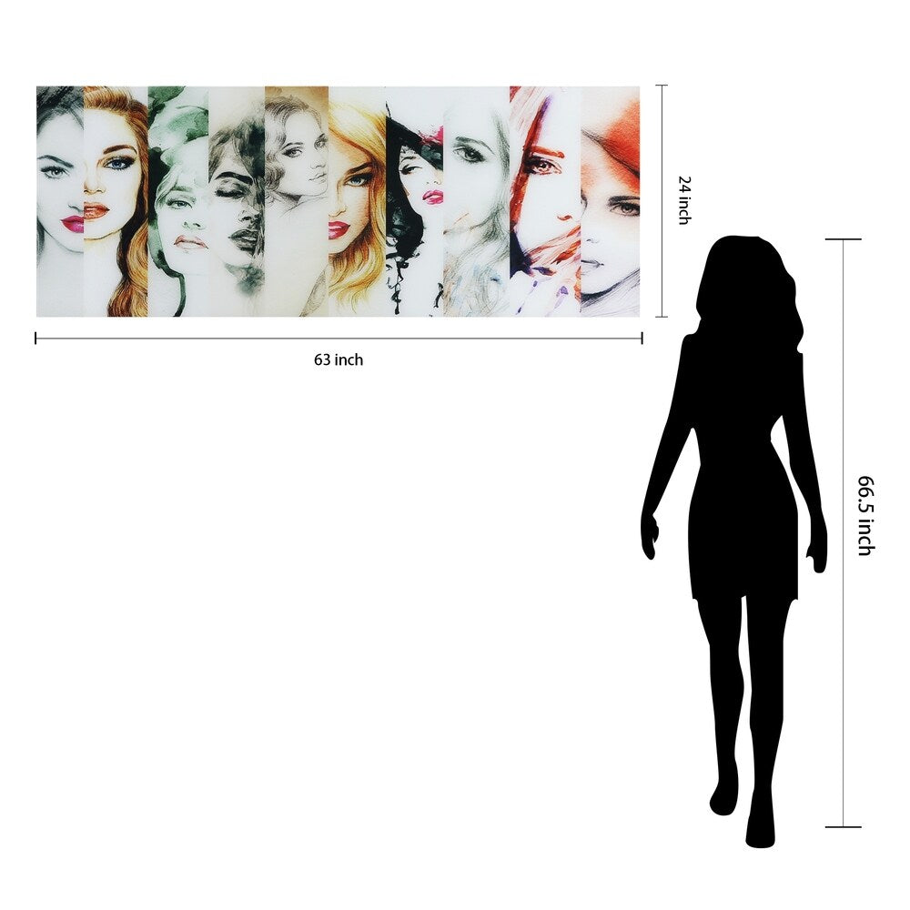 "Female"Frameless Free Floating Tempered Art Glass Wall Art by EAD Art Coop