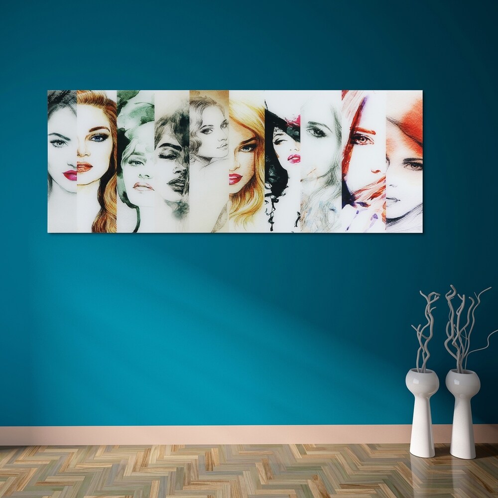 "Female"Frameless Free Floating Tempered Art Glass Wall Art by EAD Art Coop