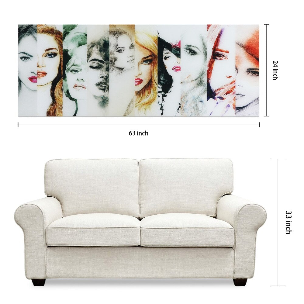 "Female"Frameless Free Floating Tempered Art Glass Wall Art by EAD Art Coop