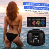Femiro Complete Home Waxing Kit with 4 Bags of Wax Beads, Pre & Post Wax Spray, Silicone Wax Pot, Applicator Sticks