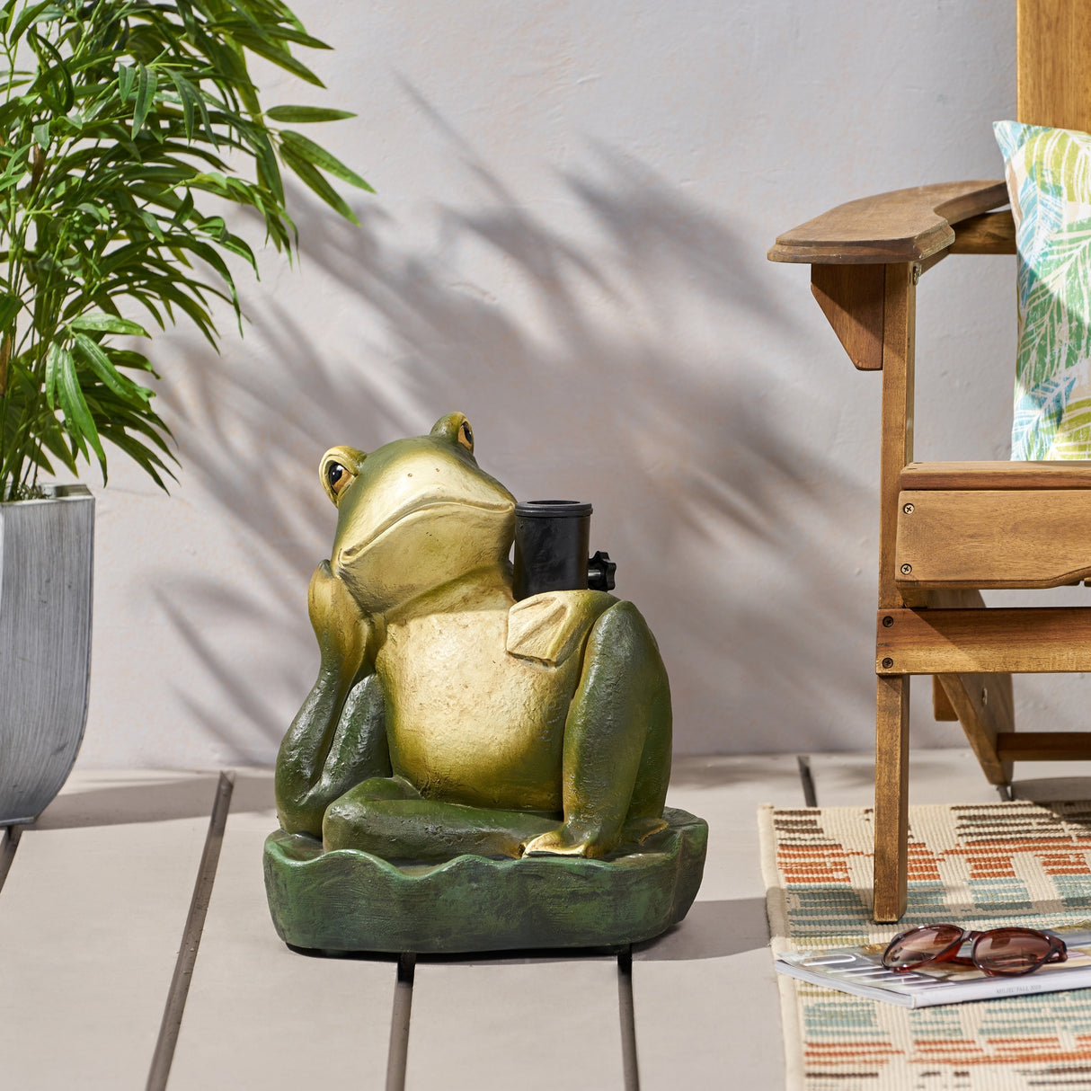 Fenimore Frog Umbrella Base by Christopher Knight Home - 14.00" W x 13.00" L x 15.50" H
