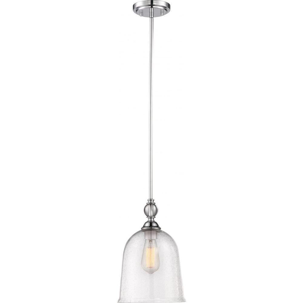 Nuvo Lighting Fern Polished Nickel/Clear Glass 1-light Large Pendant - Pewter - Diameter 8.97", Height 9.38"