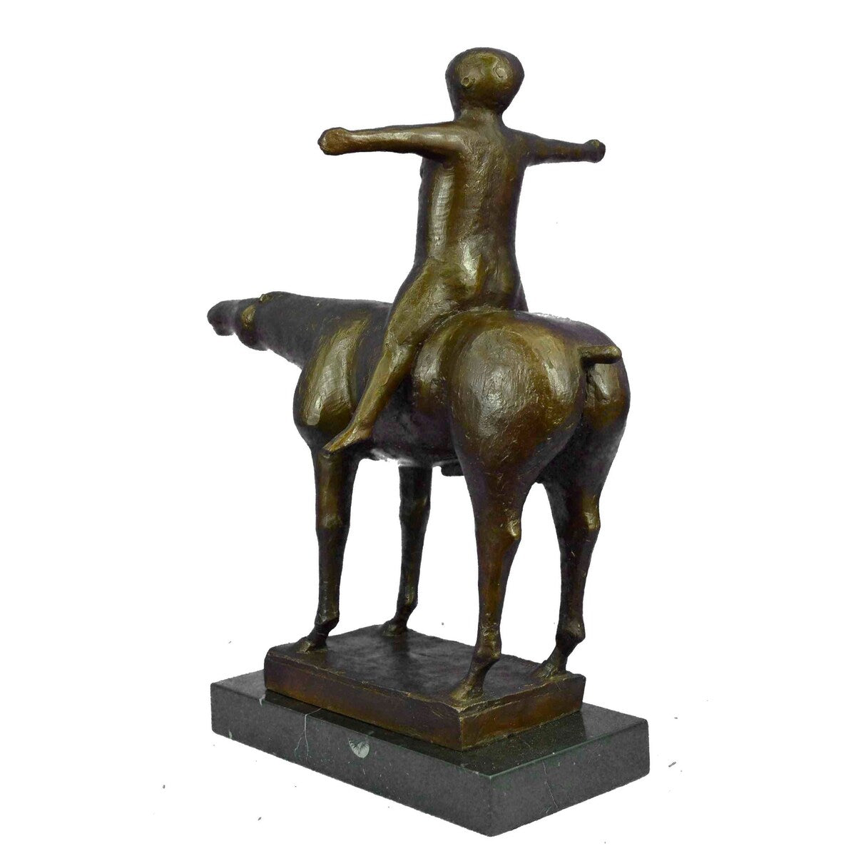 Fernando Botero Rare Abstract Modern Art Man Riding Horse Bronze Sculpture Decor