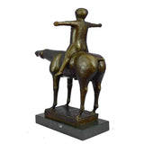 Fernando Botero Rare Abstract Modern Art Man Riding Horse Bronze Sculpture Decor