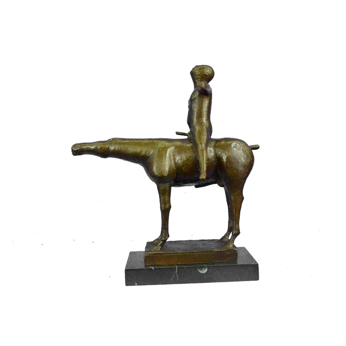 Fernando Botero Rare Abstract Modern Art Man Riding Horse Bronze Sculpture Decor