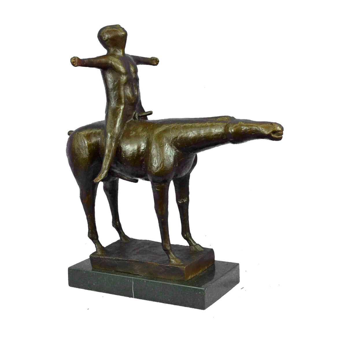 Fernando Botero Rare Abstract Modern Art Man Riding Horse Bronze Sculpture Decor