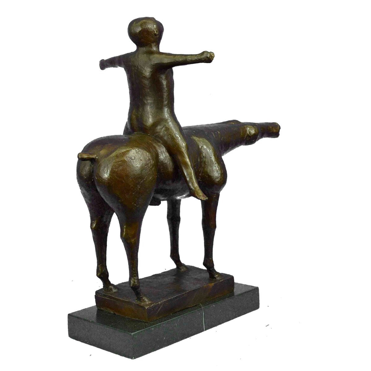 Fernando Botero Rare Abstract Modern Art Man Riding Horse Bronze Sculpture Decor