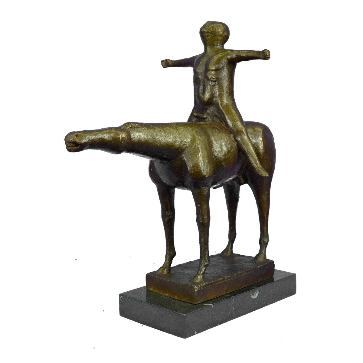 Fernando Botero Rare Abstract Modern Art Man Riding Horse Bronze Sculpture Decor