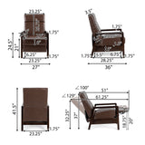 Fernhill Faux Leather Upholstered Pushback Recliner by Christopher Knight Home