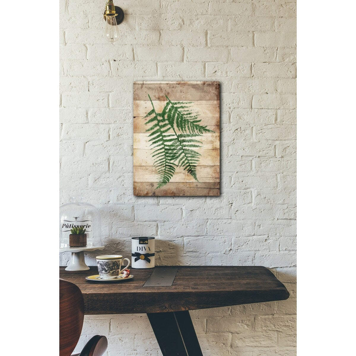Ferns On Wood Mate 16x20 Gallery Wrapped Stretched Canvas