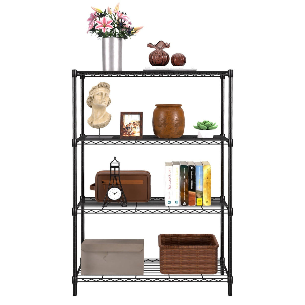 Ferris 4-Tier Adjustable NSF 54" Tall Wire Shelving Rack by Furniture of America