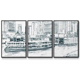 Ferryboats IV - Multi Piece Framed Canvas