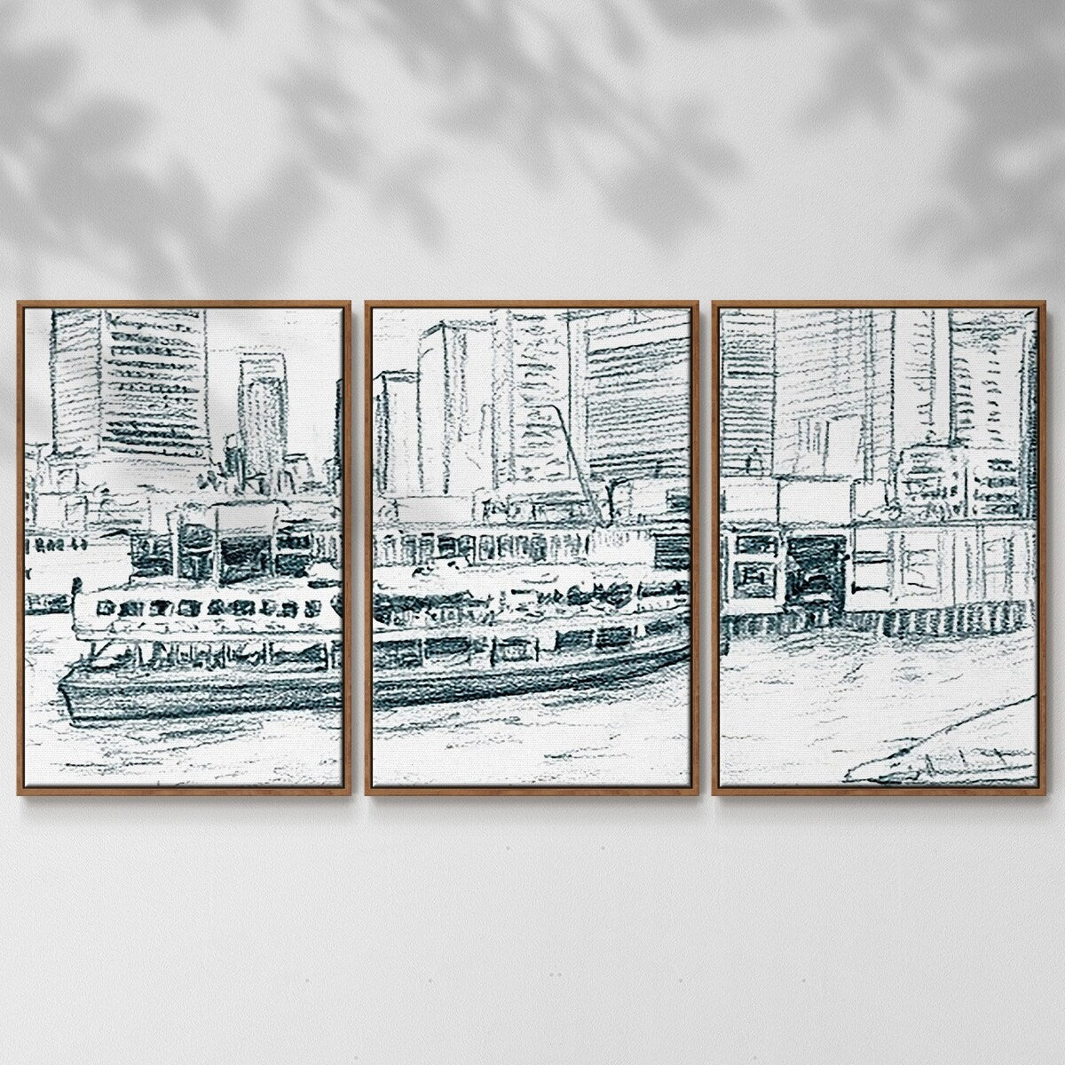 Ferryboats IV - Multi Piece Framed Canvas