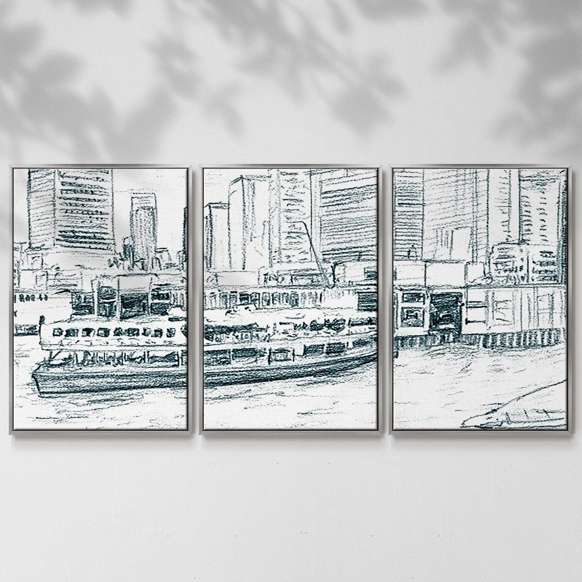 Ferryboats IV - Multi Piece Framed Canvas