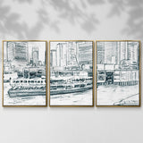 Ferryboats IV - Multi Piece Framed Canvas