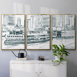 Ferryboats IV - Multi Piece Framed Canvas