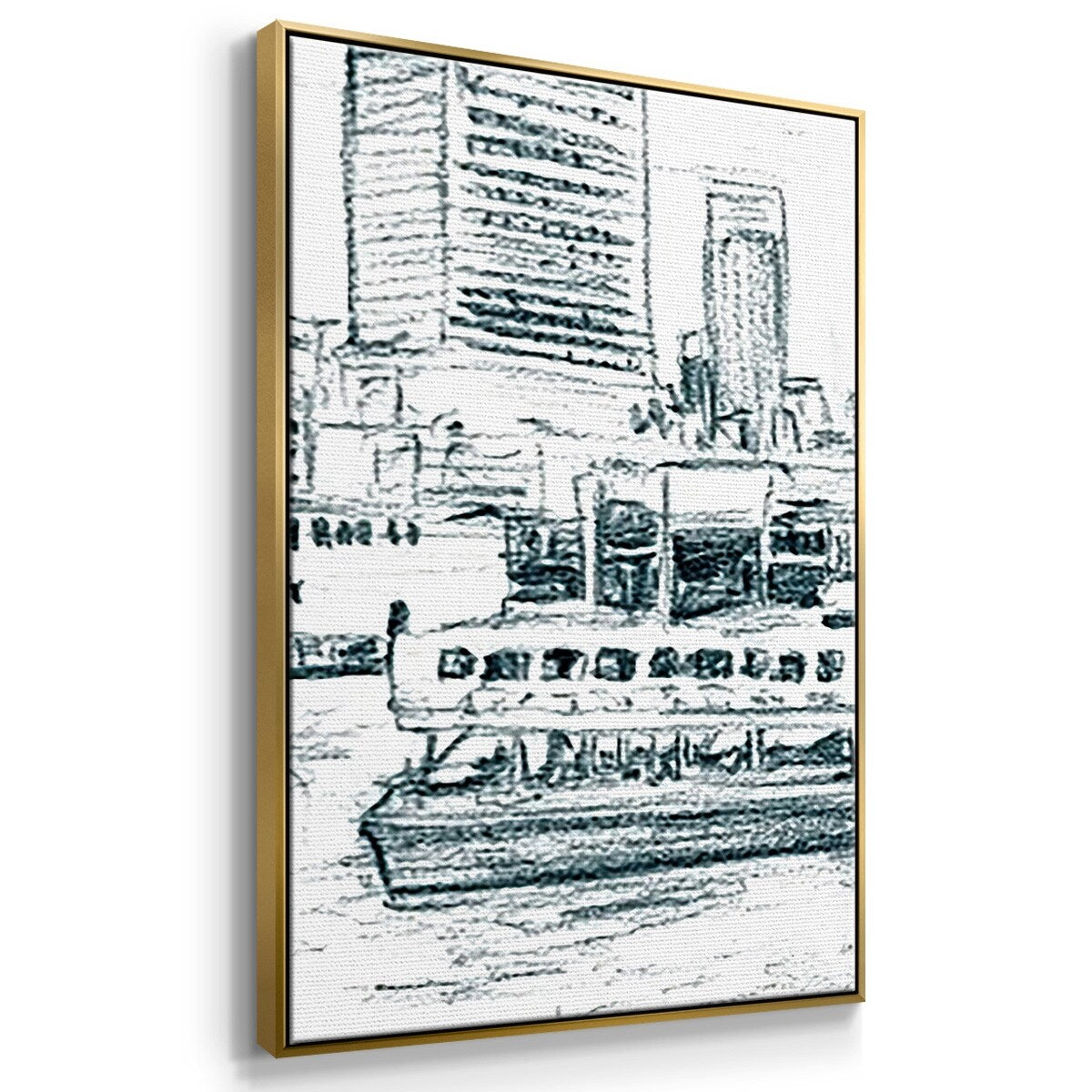 Ferryboats IV - Multi Piece Framed Canvas