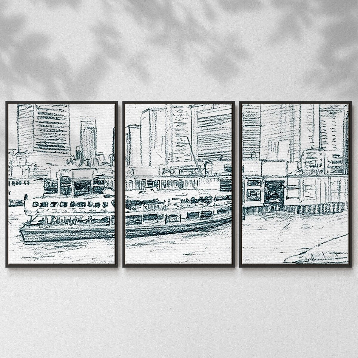 Ferryboats IV - Multi Piece Framed Canvas