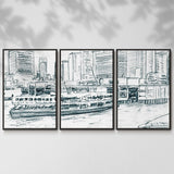 Ferryboats IV - Multi Piece Framed Canvas