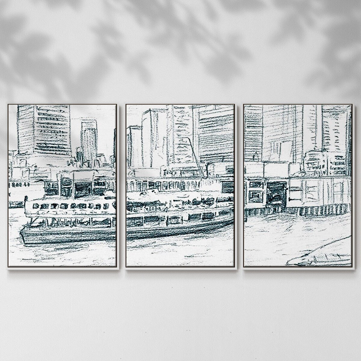 Ferryboats IV - Multi Piece Framed Canvas
