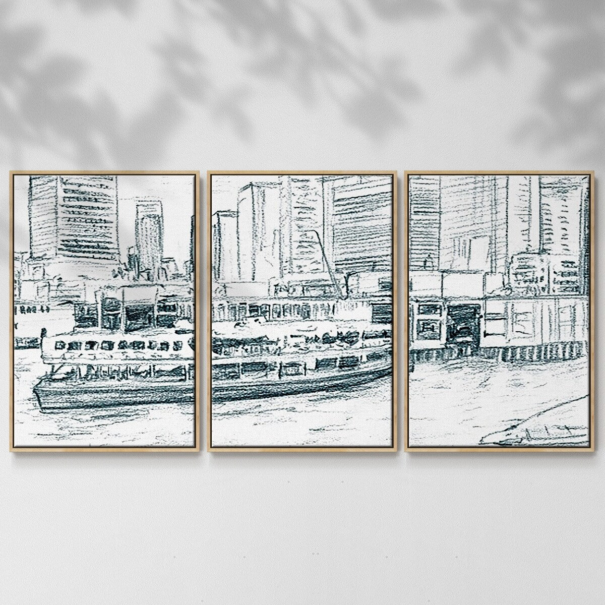 Ferryboats IV - Multi Piece Framed Canvas