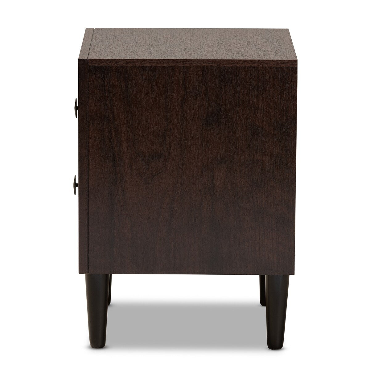 Feyan Mid-Century Modern Cherry Brown Finished 2-Drawer Wood Nightstand