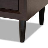 Feyan Mid-Century Modern Cherry Brown Finished 2-Drawer Wood Nightstand