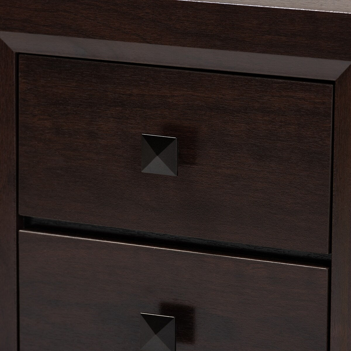 Feyan Mid-Century Modern Cherry Brown Finished 2-Drawer Wood Nightstand