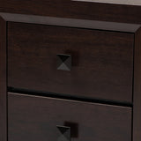 Feyan Mid-Century Modern Cherry Brown Finished 2-Drawer Wood Nightstand