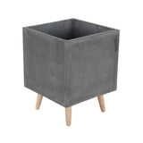 White Light Grey or Grey Fiber Clay Boho Modern Planter Pot (Set of 2) - S/2 15", 18"H