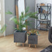 White Light Grey or Grey Fiber Clay Boho Modern Planter Pot (Set of 2) - S/2 15", 18"H
