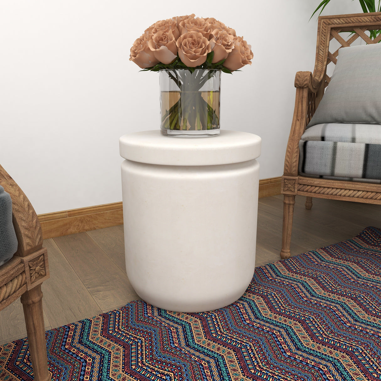 Fiber clay Industrial Outdoor Stool 17 x 15 x 15