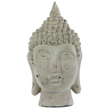 Dark Beige Fiberstone Buddha Head with Pointed Ushnisha