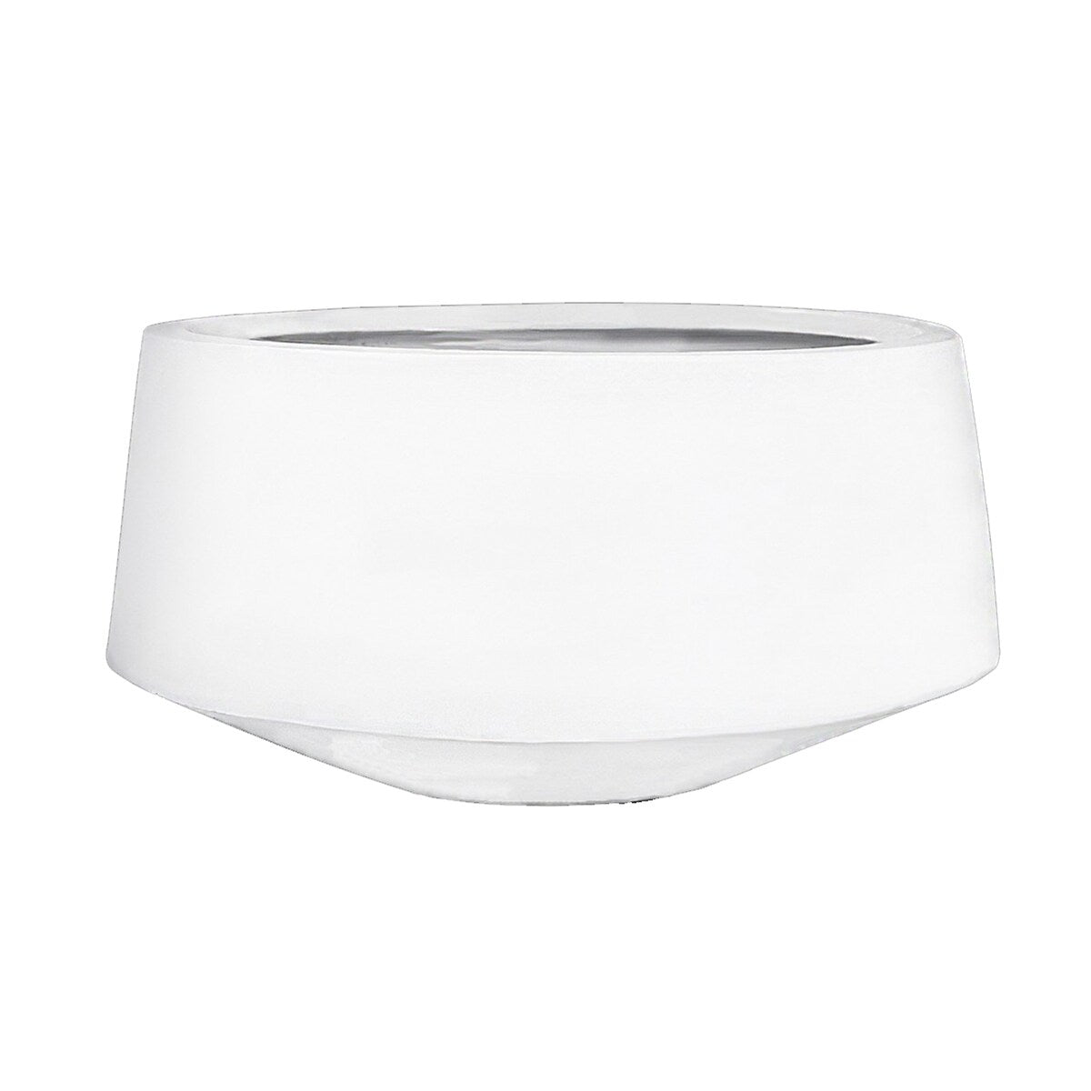 Fiberstone Round Planter with Tapered Base, Set of 2, White