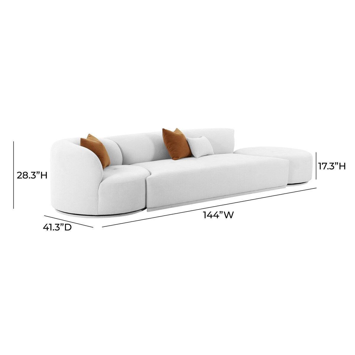 Fickle 3-Piece Chaise Modular Sofa