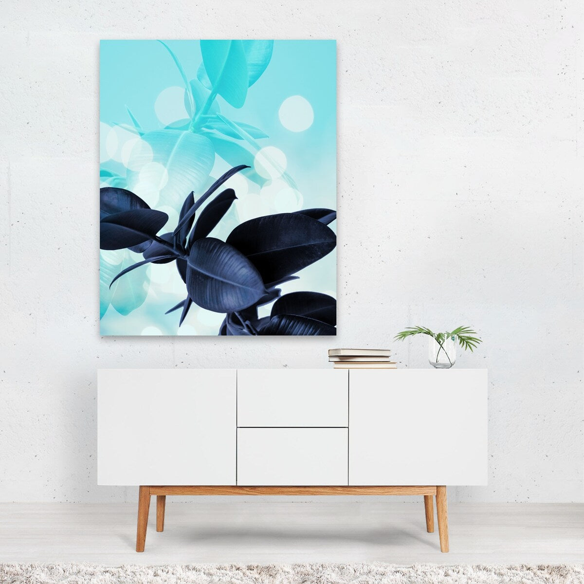 Ficus Light Blue Collage Botanical Botany Flower Art Print/Poster
