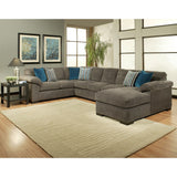 Furniture of America Fiercely 3-piece Micro-Denier Flannel Upholstered Sectional