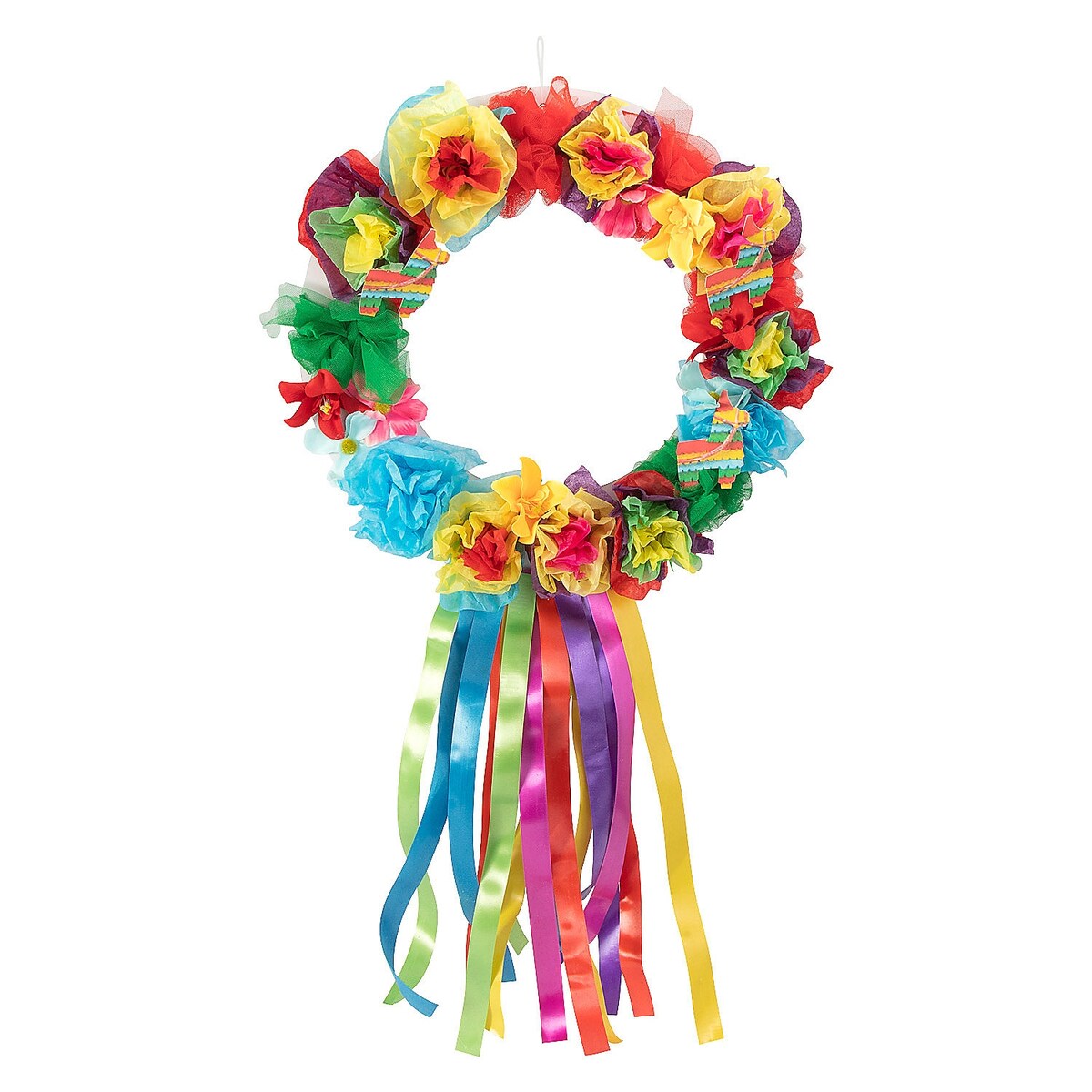 Fiesta Door Wreath, Home Decor, Cinco De Mayo, Party Supplies, 16"