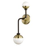 Fifth and Main Hipster 2-light Bronze Brass Wall Sconce with Opal Glass