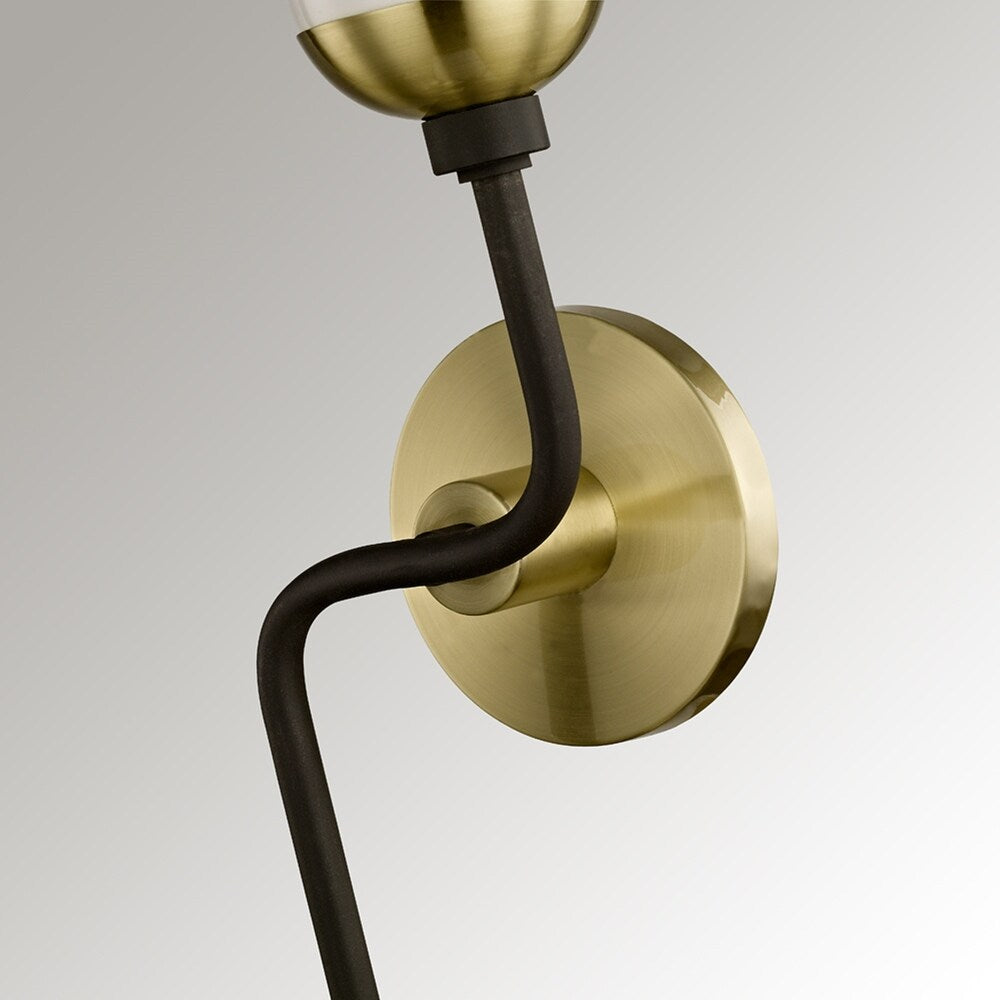 Fifth and Main Hipster 2-light Bronze Brass Wall Sconce with Opal Glass