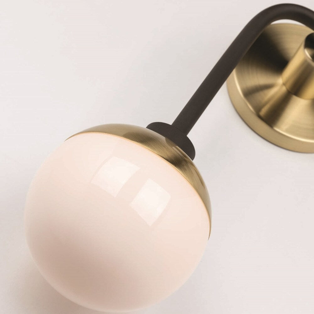 Fifth and Main Hipster 2-light Bronze Brass Wall Sconce with Opal Glass