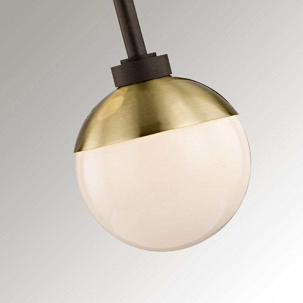 Fifth and Main Hipster 2-light Bronze Brass Wall Sconce with Opal Glass