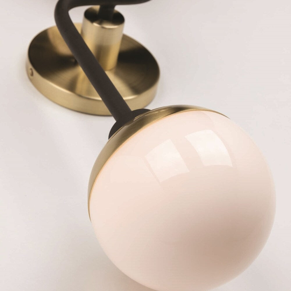 Fifth and Main Hipster 2-light Bronze Brass Wall Sconce with Opal Glass