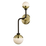 Fifth and Main Hipster 2-light Bronze Brass Wall Sconce with Opal Glass