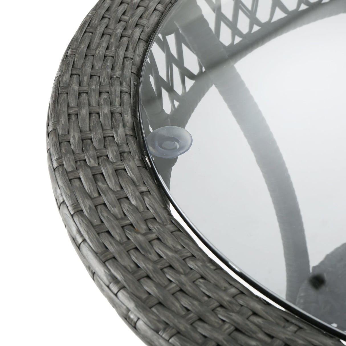 Figi Outdoor 27-inch Wicker Glass Table by Christopher Knight Home - 27.75"W x 27.75"D x 27.5"H