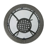 Figi Outdoor 27-inch Wicker Glass Table by Christopher Knight Home - 27.75"W x 27.75"D x 27.5"H