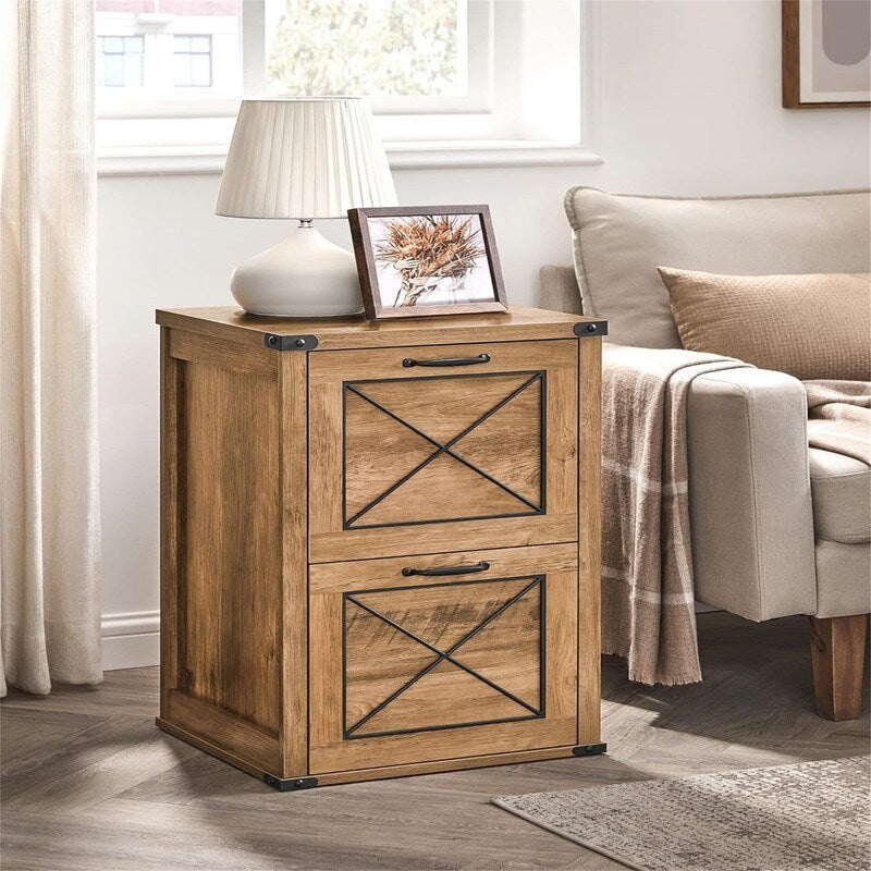 File Cabinet Filing Cabinet with 2 Drawers - 15.7"D x 17.7"W x 27"H