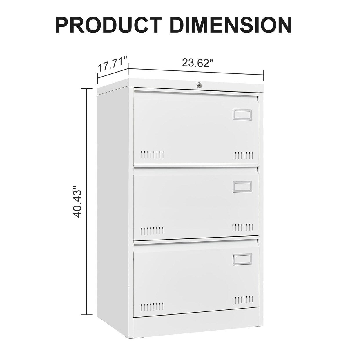 Filing Cabinet Lateral File Cabinet 3 Drawer,Locking Metal File Cabinets Three Drawer, Office Filing Cabinet with Lock Drawers